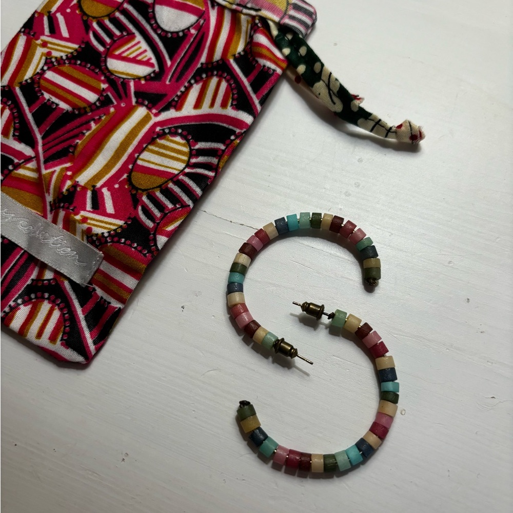 Noonday Multicolored Bead Hoop Earrings